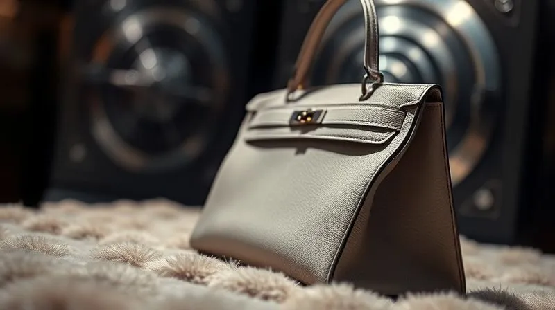 A close-up, photorealistic image of a beautiful, pristine luxury handbag, possibly a Birkin or Kelly, placed on a plush velvet surface, with a faint, almost ethereal glow around it, symbolizing its immense value and fragility. Cinematic lighting, sharp focus on the bag's intricate details, depth of field blurring a hint of a safe or vault in the background, 8K hyper-detailed.