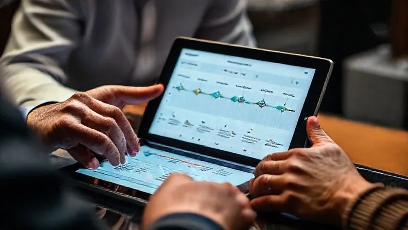 A photorealistic close-up of a jeweler's hands gently showing a client a tablet displaying a revised timeline and alternative gemstone options, with both individuals looking engaged and understanding. Professional photography, 8K, cinematic lighting, sharp focus on the tablet and hands, depth of field blurring the background, shot on a high-end DSLR.