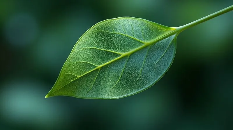 A conceptual, photorealistic image depicting a delicate, translucent leaf interwoven with strong, metallic threads, symbolizing the balance between nature's fragility and engineered strength. The leaf is glowing with a subtle green light, while the threads shimmer with resilience. Professional photography, 8K, cinematic lighting, sharp focus on the intricate weave, depth of field blurring the background, shot on a high-end DSLR.