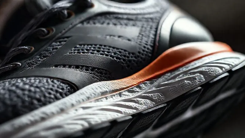 A photorealistic close-up of a high-quality, fashion-performance running shoe, showcasing immaculate stitching, premium material textures (e.g., supple leather accents, durable knit), and a robust, well-engineered sole. The lighting is crisp and highlights the craftsmanship and material integrity, 8K, cinematic lighting, sharp focus, depth of field.