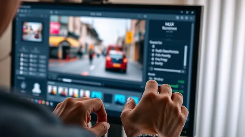 photorealistic, professional photography, 8K, cinematic lighting, sharp focus, depth of field, shot on a high-end DSLR. A photographer's hands precisely adjusting sliders in a photo editing software interface (e.g., Lightroom or Capture One) on a large, color-calibrated monitor. The image on the screen shows a vibrant street style photograph being enhanced, with subtle color grading and contrast adjustments. The mood is focused and artistic.
