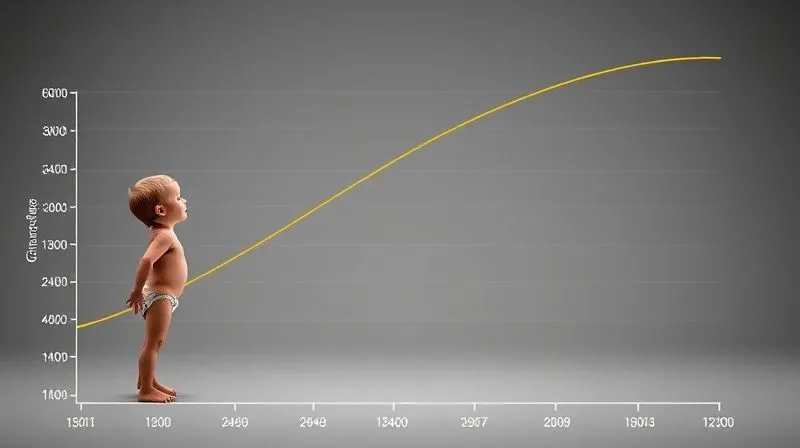 A photorealistic infographic illustrating a child's growth curve over several years, highlighting rapid spurts and changes in limb-to-torso ratios. Professional, clean design, 8K, cinematic lighting, sharp focus, depth of field, shot on a high-end DSLR.