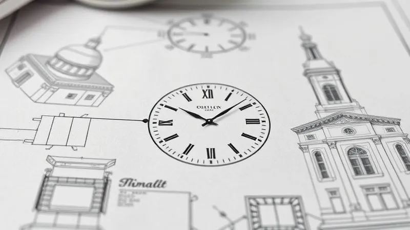 A photorealistic, professional photography, 8K, cinematic lighting, sharp focus, depth of field, shot on a high-end DSLR, showing a timeless, classic luxury watch design sketch overlaid with subtle, modern design refinements, against a backdrop of historical architectural blueprints, symbolizing enduring elegance and thoughtful evolution.