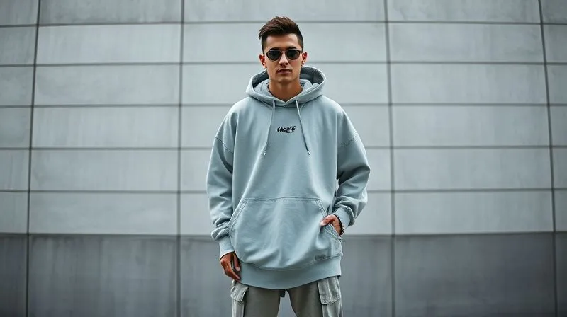 photorealistic, professional photography, 8K, cinematic lighting, sharp focus, depth of field, shot on a high-end DSLR, a stylish individual wearing an intentionally oversized monochromatic streetwear outfit, featuring various shades of grey, with subtle textural differences between layers, standing in front of a minimalist urban wall, highlighting the cohesive and sophisticated aesthetic.