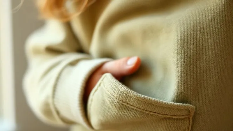 A close-up of a child's hand interacting with a piece of playful, sustainable kids' clothing, perhaps feeling a unique textured fabric or discovering a hidden pocket, with soft natural light highlighting the garment's quality. photorealistic, professional photography, 8K, cinematic lighting, sharp focus, depth of field, shot on a high-end DSLR.