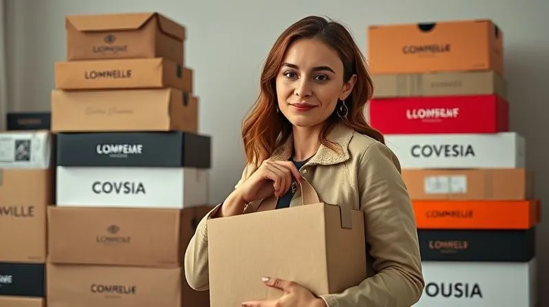 photorealistic, professional photography, 8K, cinematic lighting, sharp focus, depth of field, shot on a high-end DSLR, a fashion influencer gently pushing away a stack of branded boxes and contracts, her expression serene and confident, choosing to hold onto a single, beautifully crafted, unbranded item that truly resonates with her, symbolizing the power of saying no and prioritizing authenticity.