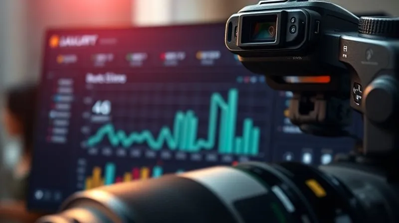 A photorealistic, professional photography, 8K, cinematic lighting, sharp focus, depth of field, shot on a high-end DSLR. A sophisticated analytics dashboard displaying baseline brand metrics, with subtle luxury branding elements in the background, symbolizing initial data capture.