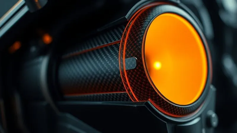A close-up, photorealistic, professional photography, 8K, cinematic lighting, sharp focus, depth of field, shot on a high-end DSLR, showcasing a cross-section of a lightweight SFX costume component, revealing layers of carbon fiber, expanded foam, and a thin outer shell, with a subtle glow emanating from within, symbolizing advanced material science.