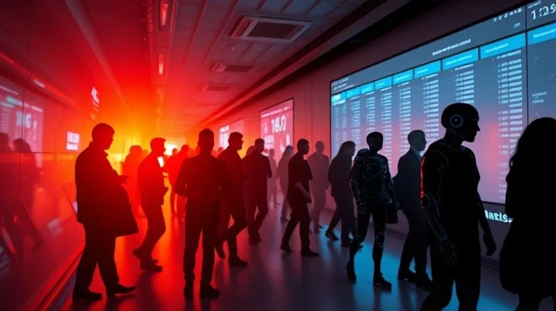 A photorealistic image of a digital queue with stylized human silhouettes moving through a funnel, while shadowy, abstract bot figures are blocked by a glowing firewall. The background shows a website interface with a timer. Cinematic lighting, sharp focus, 8K, professional photography.