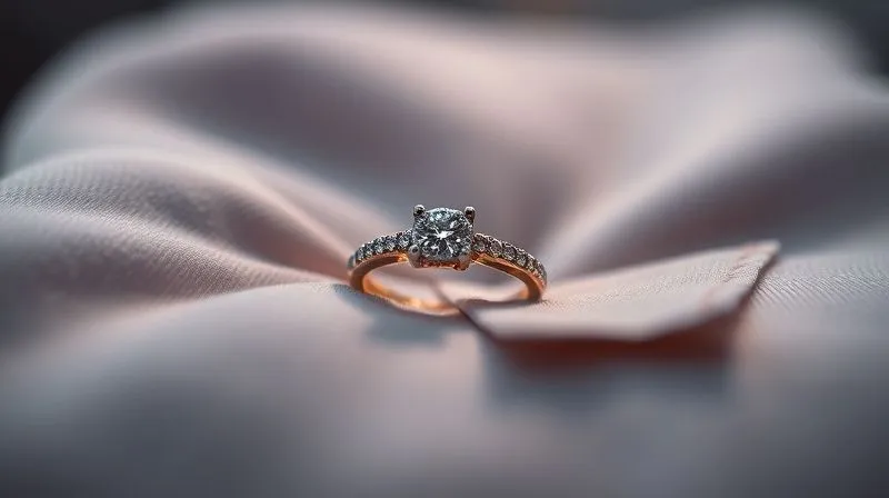 A close-up, photorealistic shot of a beautifully crafted micro-pavé diamond ring resting on a soft velvet cloth, with a gentle light highlighting its intricate details, a small, elegant jewelry cleaning cloth nearby, symbolizing care and protection, professional photography, 8K, cinematic lighting, sharp focus, depth of field, shot on a high-end DSLR.