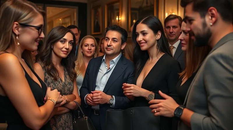 Photorealistic professional photography of a diverse group of affluent, stylish individuals, aged 25-45, engaging in a sophisticated social setting (e.g., a gallery opening or a private club). They are subtly showcasing luxury accessories – a vintage watch on one, a unique handbag on another, elegant eyewear. The atmosphere is refined, understated, and authentic, focusing on connection and individual expression rather than overt display. Cinematic lighting, sharp focus, depth of field. 8K hyper-detailed, shot on a high-end DSLR.