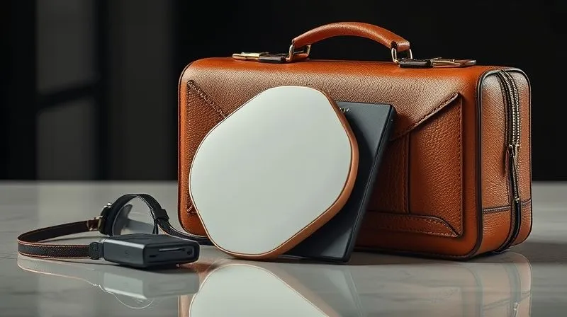 Photorealistic professional photography of two distinct luxury accessories, one clearly classic (e.g., a vintage leather briefcase) and another strikingly modern (e.g., a sleek, minimalist tech gadget or a contemporary art piece), artfully arranged side-by-side or intertwined on a polished surface. The composition should convey harmony and synergy between tradition and innovation. Cinematic lighting, sharp focus on the interplay, depth of field. 8K hyper-detailed, shot on a high-end DSLR.