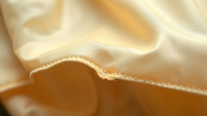 Photorealistic, professional photography, 8K, cinematic lighting, sharp focus, depth of field, shot on a high-end DSLR. A close-up of a delicate, aged silk fabric from a 1920s flapper dress, showing subtle, natural discoloration and slight, delicate fraying at a seam edge. The fabric has a soft, worn patina, with light catching the slight variations in color and texture, conveying a sense of history and gentle wear. No obvious damage, but clear signs of age.
