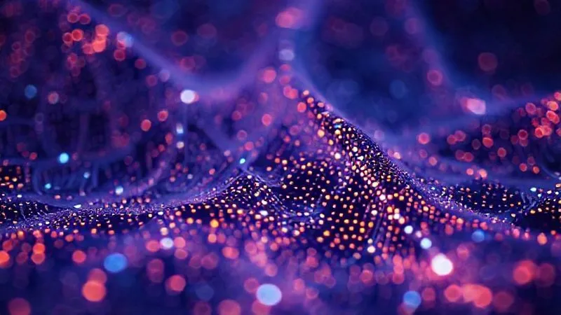 A photorealistic, professional photography, 8K, cinematic lighting, of a futuristic smart textile glowing subtly, with intricate, almost organic patterns of integrated electronics seamlessly woven in, hinting at self-healing properties. Sharp focus, depth of field, high-end DSLR.