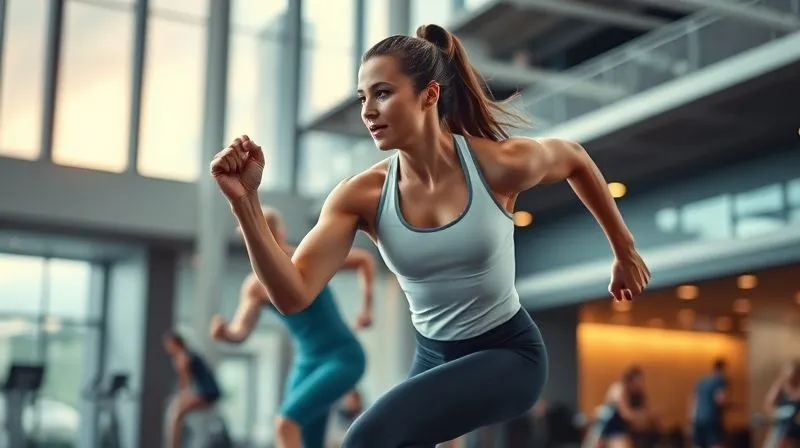 A dynamic shot of an athlete mid-workout, wearing sleek activewear that appears visibly fresh and clean, with a subtle, almost invisible 'freshness' aura emanating from the fabric. The background is a modern gym with soft, cinematic lighting. Photorealistic, professional photography, 8K, sharp focus, depth of field, shot on a high-end DSLR.