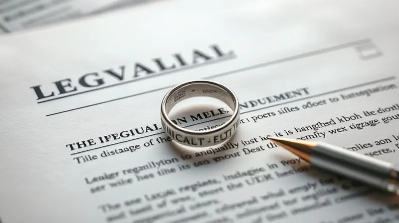 A photorealistic, professional photography, 8K image of legal documents pertaining to intellectual property, with a unique, handcrafted silver ring resting atop them. Cinematic lighting, sharp focus on the ring and key document text, depth of field blurring the background, shot on a high-end DSLR, conveying the intersection of creativity and legal protection.